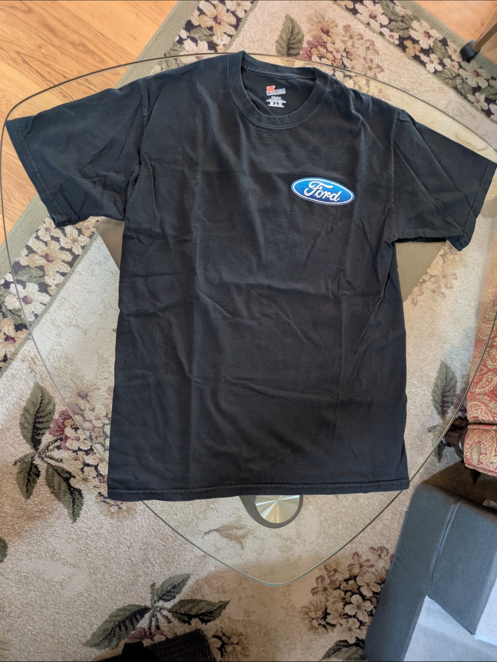 Vintage 2004 Ford Logo Hanes Black Short-Sleeve T-Shirt